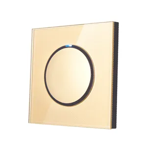 L88 High-Quality Switch and Socket Gold Tempered glass Round Function Key Design With Indicator Factory Direct Sale Light Switch