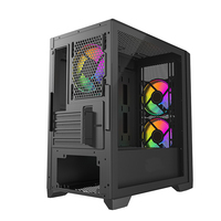 Boîtier d'ordinateur silencieux JNP-A04 Mid Tower OEM/ODM pour PC de jeu MATX, panneau frontal en maille