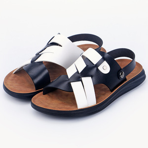 Sandales décontractées pour hommes, style pêcheur, à plateforme, à enfiler, semelle souple, en cuir microfibre, imperméables, séchage rapide, mode, pour l'extérieur, la plage, avec bride de cheville - Product Image 4