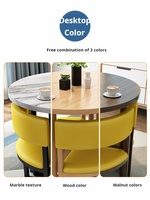 Nouveauté : Ensembles de Mobilier de Restaurant – Tables Rondes et Chaises en Bois Massif avec Marbre Coloré pour Cafés et Restaurants