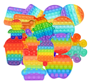 Popit jeu sac en silicone jouets à presser OEM personnalisé plusieurs couleurs chargeur manchon modèle tapis à bulles - Product Image 1