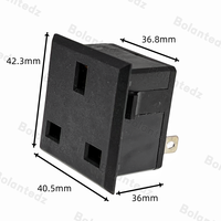 Prise de courant britannique 13A250V entrée 3 broches Type G Angleterre Module de prise industrielle noir CE prise d'entrée AC à encliqueter