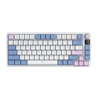 Avec écran Bouton de volume remplaçable à chaud RGB Tri Mode sans fil + filaire + BT Gaming clavier mécanique rechargeable