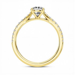 Modern Round and Pear Lab Grown Diamond Two Stone <b>Ring</b> with 0.25 Carat Round and 1.00 Carat Pear in 925 Sterling Silver 10K 14K - Product Image 5