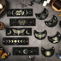 Présentoir en bois Jianke en forme de lune pour cartes de jeu et objets de sorcellerie, design créatif et luxueux, durable