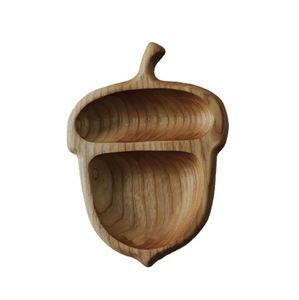 Plateau de noix en bois en forme de feuille de gland plat de fruits de fête spirituelle écologique cadeau pour maman petite amie hôtels personnalisés - Product Image 5