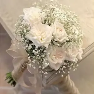Hoa nhân tạo Rose Bridal Bouquet tay cầm bó hoa cho trang trí đám cưới
