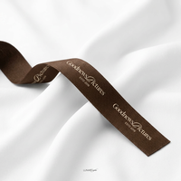 Ruban en satin personnalisé imprimé avec logo, 2 cm, pour emballage de boîtes à gâteaux de boulangerie, emballage cadeau et papier de soie
