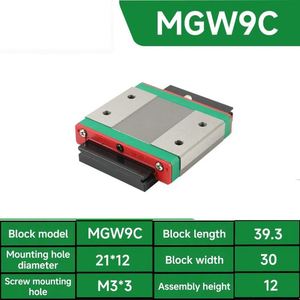 Guía lineal de alta precisión HGH25 HGW25 EGH30 MGN12 CA CC con carro deslizante con brida y rodamientos - Product Image 1