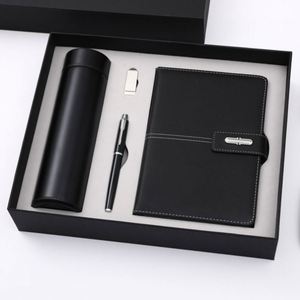 Custom Avocado Green Leather Notebook <b>Journal</b> for Gifts Wholesale Promotional Luxury Note Book Pen Gift Set With Thermos Cup - Product Image 2