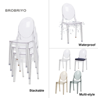 Haute qualité élégance en plein air fête événements mariages Transparent Pc cristal clair fantôme chaise pour manger