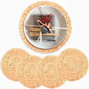 Rattan Charger Plates Placemat Gold Vinyl 6 Piece Set Of Dining Table Mats Indonesia Black Seagrass Easter Placemats 4 Oval