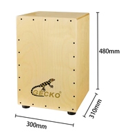 Gecko CL12N Cajon Birch Wood Box Drum Professional Percussion Instrument with Steel Snare Strings for Adults Kids Beginners