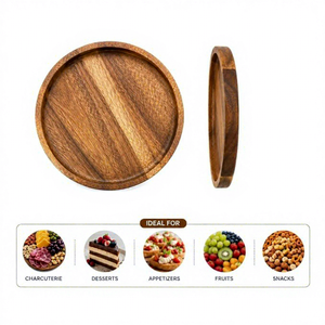 Plat de service en bois fait main, bois naturel, bol décoratif pour la cuisine, vaisselle rustique, lot de 4 - Product Image 2