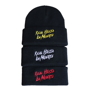 Topi rajut wol bordir huruf Hasta La Muerte asli tren Eropa dan Amerika Beanie topi rajut Hip-hop - Product Image 2
