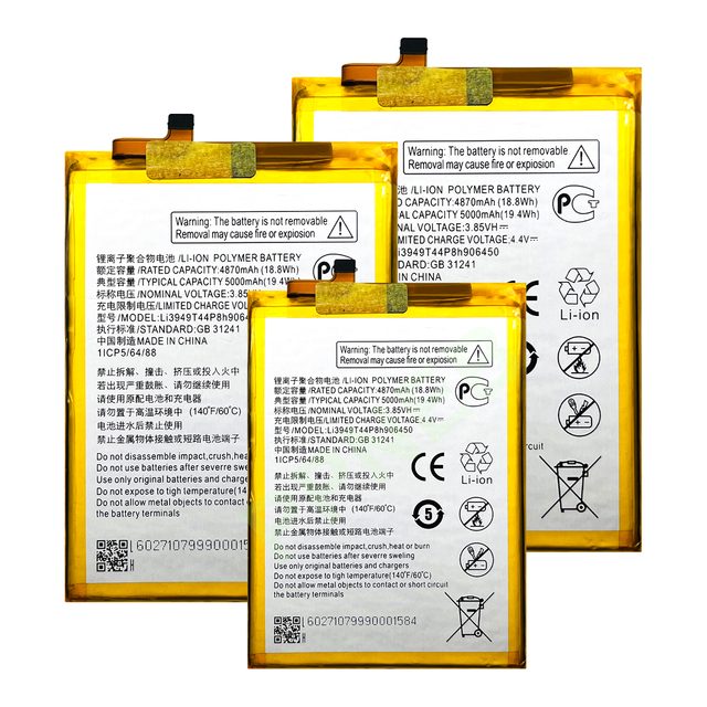 Factory Direct Lithium Battery for ZTE A52 Phone Replacement Battery Original Li3949T44P8h906450 4870mAh 18.8Wh Battery 18-month