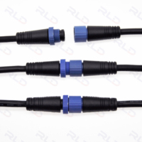 Câble de connexion d'alimentation M12 2P avec contact en cuivre, boîtier en nylon, étanche IP68, adaptateur mâle-femelle, prise aviation 10A