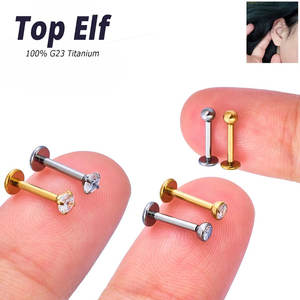 Khuyên tai titan G23 không cần ren, khuyên tai <span class=keywords><strong>Septum</strong></span> Helix, trang sức xỏ khuyên, mạ vàng, khuyên môi Labret 16/18/20G - Product Image 4