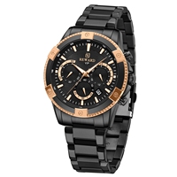 Montre sport de luxe pour homme, quartz, bracelet en acier inoxydable, boîtier en alliage, chronographe, étanche, multifonction