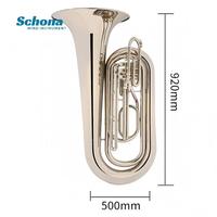 Tuba Marching Profesional Berlapis Perak, Bodi Kuningan dengan Mouthpiece yang Dapat Disesuaikan