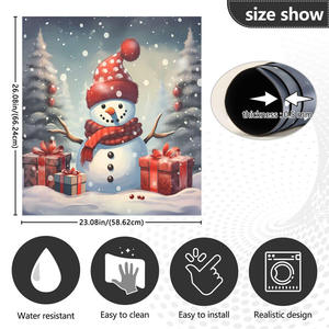 Aimants de réfrigérateur réutilisables à thème bonhomme de neige et scène de neige, très vendus, compatibles lave-vaisselle, lave-linge et micro-ondes - Product Image 6