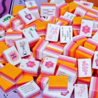 Ubin Mahjong Gaya Pola Kustom Amerika Mewah, Dapat Dilipat, Ramah Lingkungan, Tahan Lama, Modern, Mewah, Portabel, untuk 4 Pemain