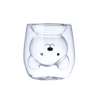 Tasse en verre à double paroi grande capacité pour la maison, pour lait, jus, boissons et thé aux fleurs