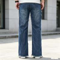 Jeans unisexe streetwear haut de gamme, coupe ample, sans élasticité, tendance, pour marché de niche, pantalon en denim de haute qualité