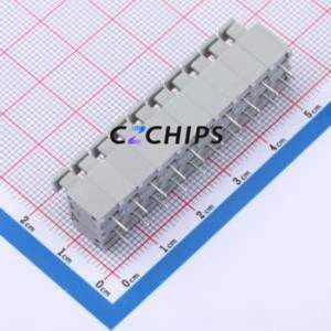 MX235-5.0-10P-GY01-Cu-A Spring Terminal Block Through hole Component (THT),P=5mm Connector 1x10P 5mm Gray Through Hole - Product Image 2