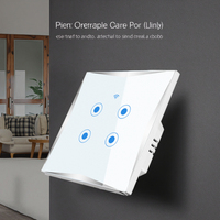 Interrupteur intelligent Langyeao pour TUYA, norme EU/UK, commande tactile sans fil, compatible Google Alexa, fonctionnalités de l'application Smart Life, panneau tactile