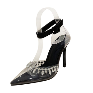 Zapatos de Tacón Alto y Fino de Imitación de Seda con Cadena, Estilo Europeo y Americano 2023, Zapatos de Novia de Lujo - Product Image 6