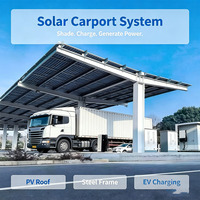 Structure de stationnement solaire en acier au carbone anodisé, abri solaire photovoltaïque personnalisable pour différents travaux d'ingénierie commerciale
