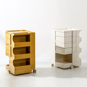 Carrito de almacenamiento multifuncional de plástico con ruedas para sala de estar, dormitorio, organización de refrigerios y frutas, fácil limpieza - Product Image 2