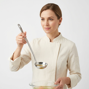 Cuchara para Sopa Profunda de Acero Inoxidable 304 Jaya Mata JM355 de 285 mm, Cuchara para Servir en Ollas Calientes para el Hogar, Cocina, Restaurante y Servicio de Alimentos - Product Image 1