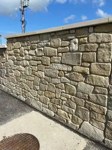Avrupa tarzı dış tasarım kahverengi kumtaşı doğal taş için oluşturur ev cepheleri sınır duvar kaplama taşı