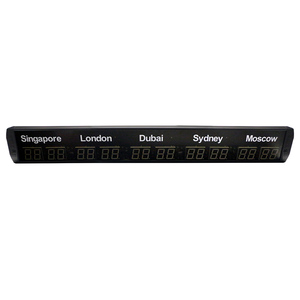 Support Customization Red Digit LED 5 <strong>Zone</strong> World <strong>Time</strong> Digital Wall <strong>Clock</strong> for Metro Subway Train Station Airport <strong>Time</strong> Display - Product Image 2