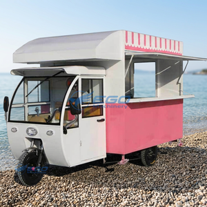 XCEGO Street Electric Three-Wheel Stainless Steel Food Truck Ice Cream Tricycle Mobile Cart for Sale - Product Image 1