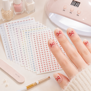 Pegatinas para <span class=keywords><strong>uñas</strong></span> con lazo <span class=keywords><strong>de</strong></span> varios estilos y colores, autoadhesivas, impermeables, duraderas, calcomanías <span class=keywords><strong>de</strong></span> moda para <span class=keywords><strong>uñas</strong></span> para un aspecto <span class=keywords><strong>de</strong></span> manicura elegante - Product Image 1