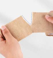 Bandage Cohésif Non Tissé Auto-Adhésif OEM, Emballage Personnalisé avec Logo, Unisexe, Plus de 10 Couleurs, 6 Tailles pour la Protection en Thérapie Physique