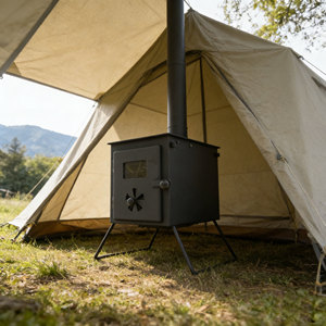 Petit poêle à bois de camping pour cuisiner et chauffer, pour tente de 1 à 2 personnes - Product Image 3