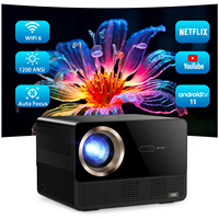 Projecteur intelligent CRE CR67 LEC LCD LED 1200 lumens ANSI 1080p 4K Home Cinéma avec WiFi 2G pour