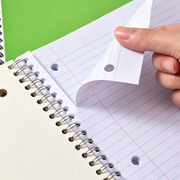 Carnet spirale personnalisé 1 matière, couverture en tissu PP, 70 feuilles lignées perforées détachables, perforation 3 trous, pour usage professionnel et scolaire