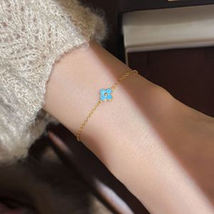 Pulsera <span class=keywords><strong>de</strong></span> Plata <span class=keywords><strong>de</strong></span> Ley 925 con Trébol <span class=keywords><strong>de</strong></span> Cuatro Hojas y Turquesa, Chapada en Oro, Estilo Medieval Vintage, Joyería <span class=keywords><strong>de</strong></span> la Suerte para Mujer, Venta al Por Mayor SPJ - Product Image 4