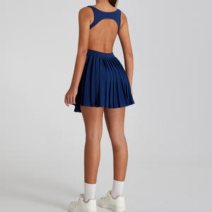 تنورة نسائية قصيرة للخروج من قطعة واحدة ملابس رياضية عفوية الظهر مطوي تنورات تنس رياضية تنفس لياقة بدنية تنس فستان - Product Image 5