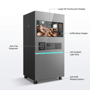 Distributeur automatique de café glacé intelligent commercial JK89 <span class=keywords><strong>avec</strong></span> distribution automatique de glace, station de boissons à écran tactile, options multiples - Product Image 3