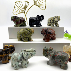 Bán Buôn Pha Lê 1.5Inch Rose Elephants Tay Khắc Kết Hợp Chất Liệu Voi Tự Nhiên Obsidian Nhỏ Con Voi Cho Trang Trí Nội Thất - Product Image 3