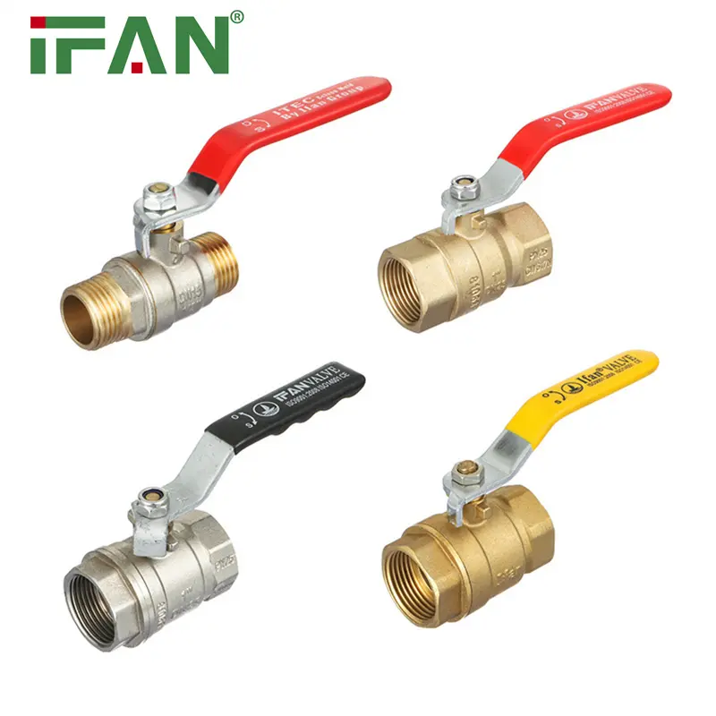 IFAN High Quality Forged Yellow Butterfly Long Handle Copper Brass Ball Valve Gas Ball Valve