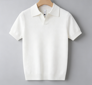 Camiseta de punto de manga corta para hombre, nueva colección de verano, con cuello tipo tijera, de lyocell, fresca y resistente a las arrugas - Product Image 2