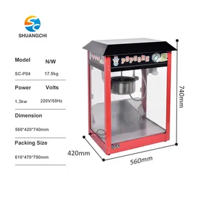 Ce Goedkeuring China Industrieel Gebruik Cinema Popcorn Machine Mini Pop Corn Maker Met 1400W 110V-220V 8Oz Popcorn Maken Machine