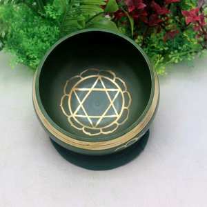 Cuenco Tibetano Hecho a Mano de Bronce Verde, Cuenco de Mantras para Yoga, Meditación y Decoración Espiritual - Product Image 1